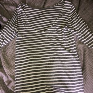 super soft grey and white stripped tee